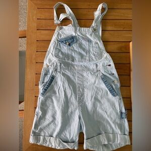 Vintage Y2K Squeeze Jeans Blue Stripe Denim Overalls